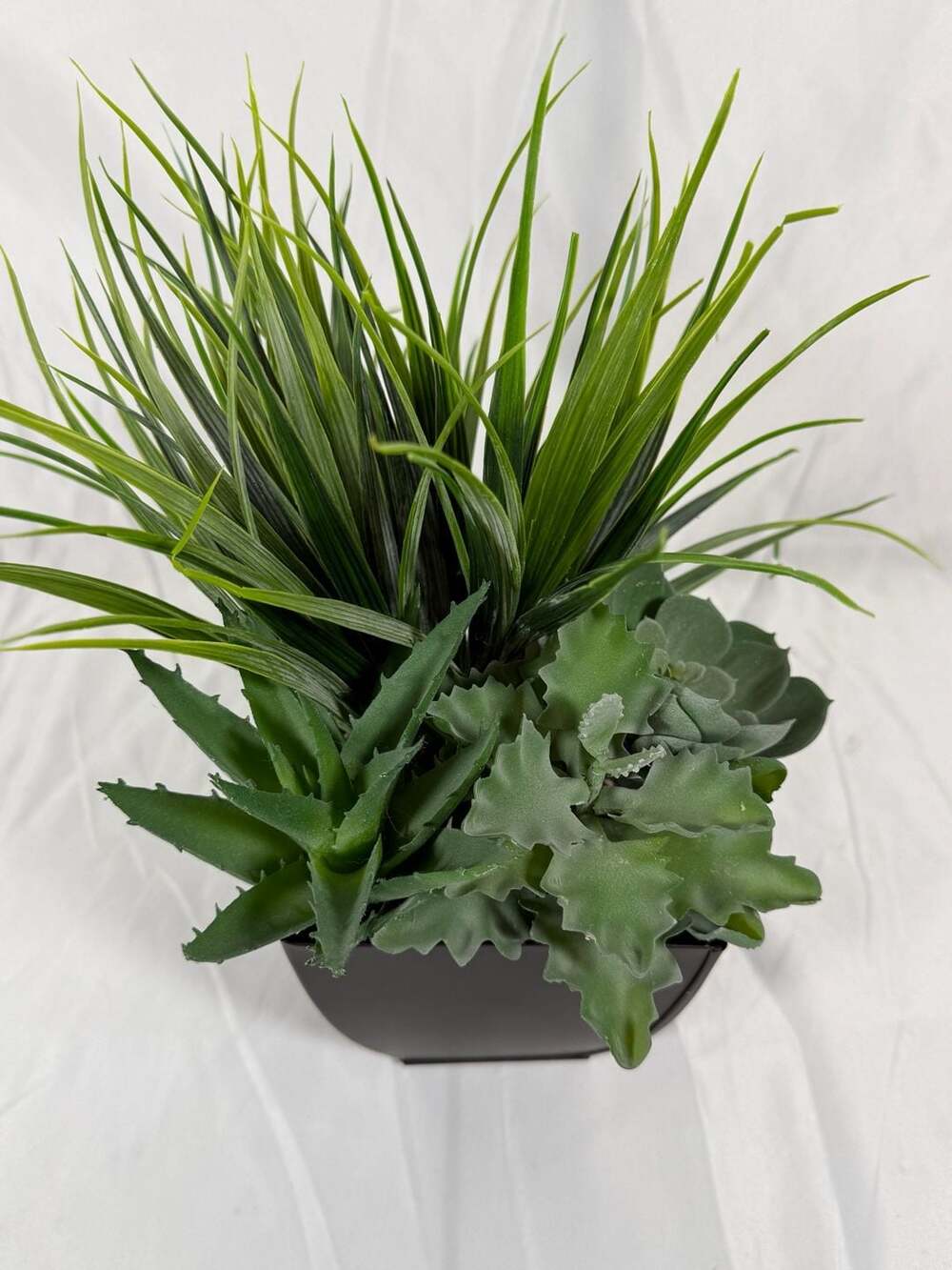 Artificial Succulent and Grass Arrangement in Planter
